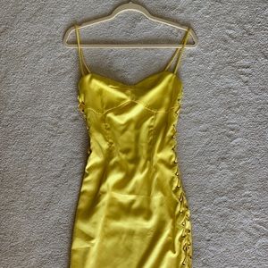 NBD yellow midi dress